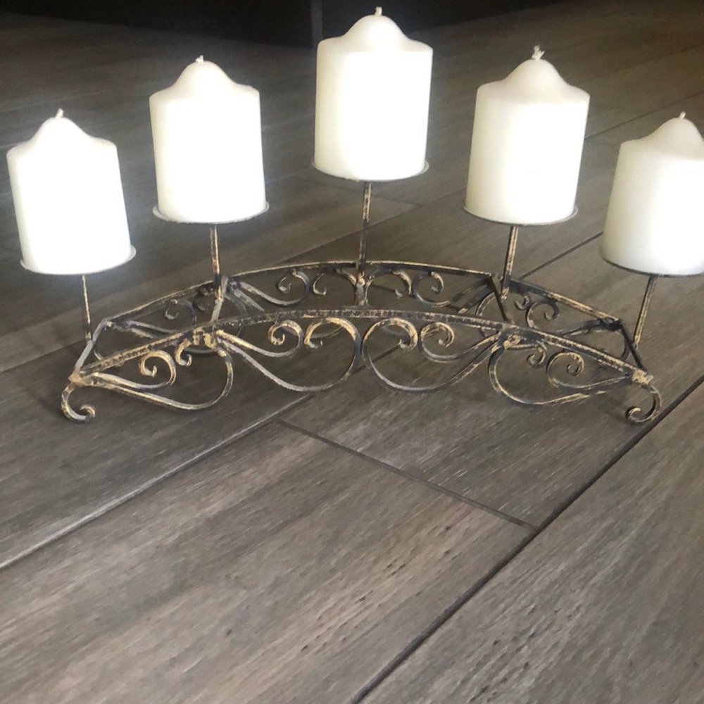 Gold Black candle holder